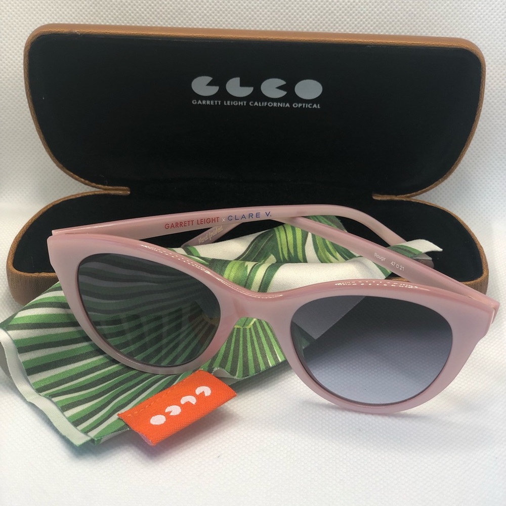 Garrett Leight by Clare V Pink Cat Eye Sunglasses